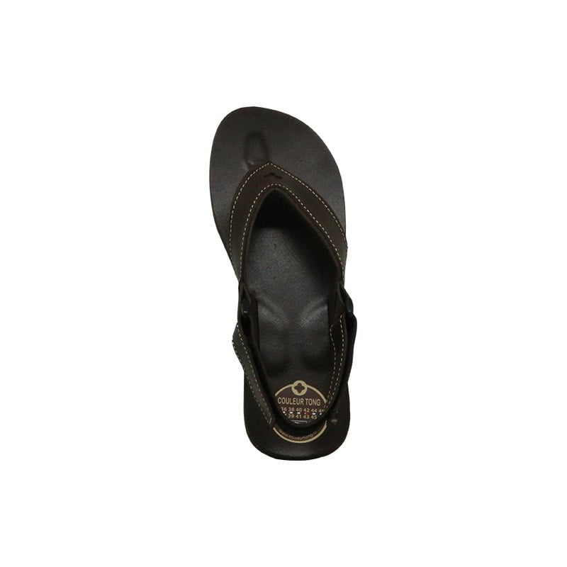 Sandale en cuir chocolat