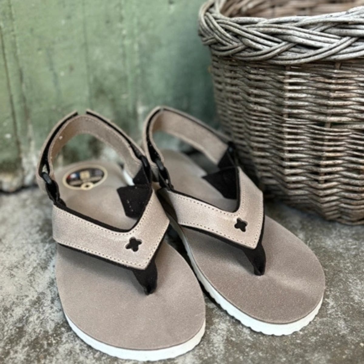 Sandale cuir homme taupe