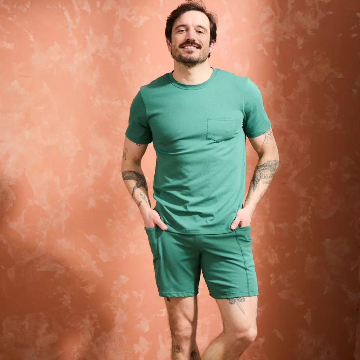 Short coton Homme Vert