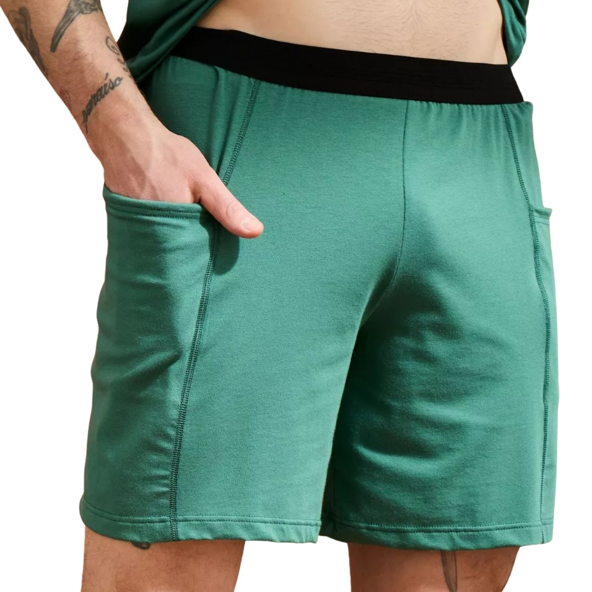 Short coton Homme Vert