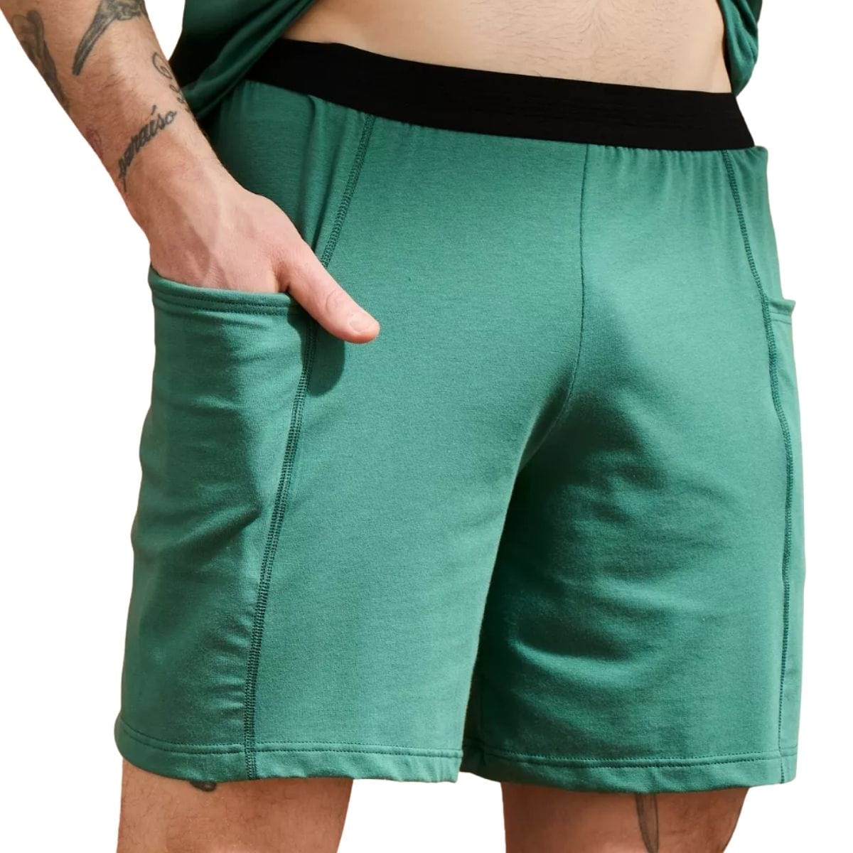 Short coton Homme Vert