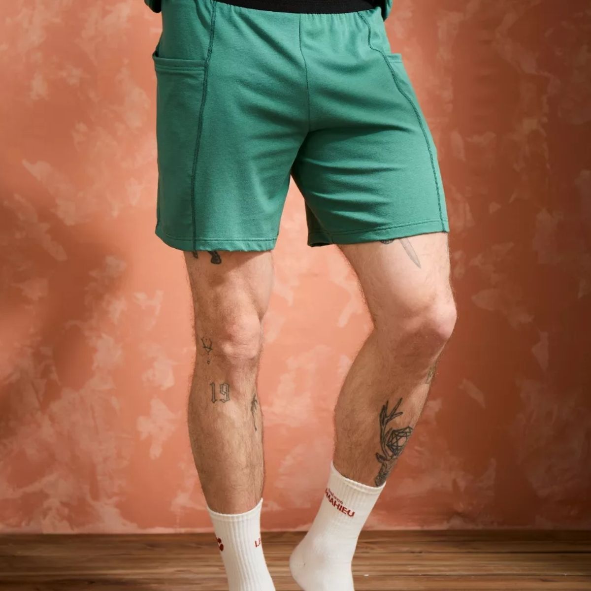 Short coton Homme Vert