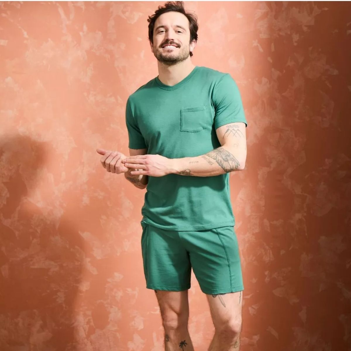 Short coton Homme Vert