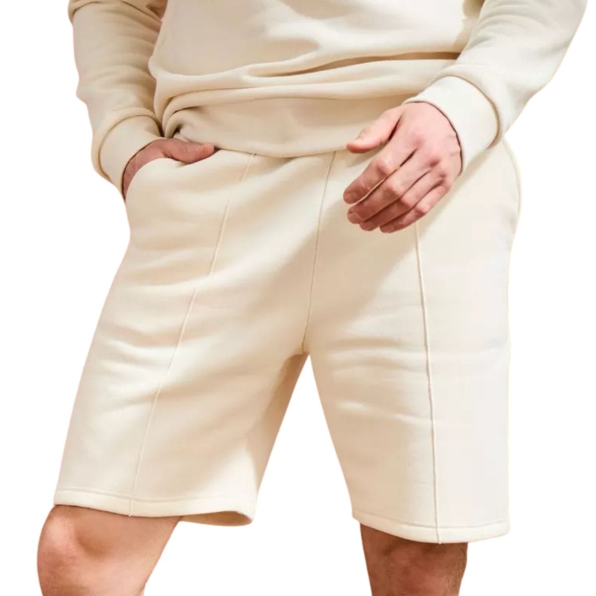 Short molleton Homme Ecru