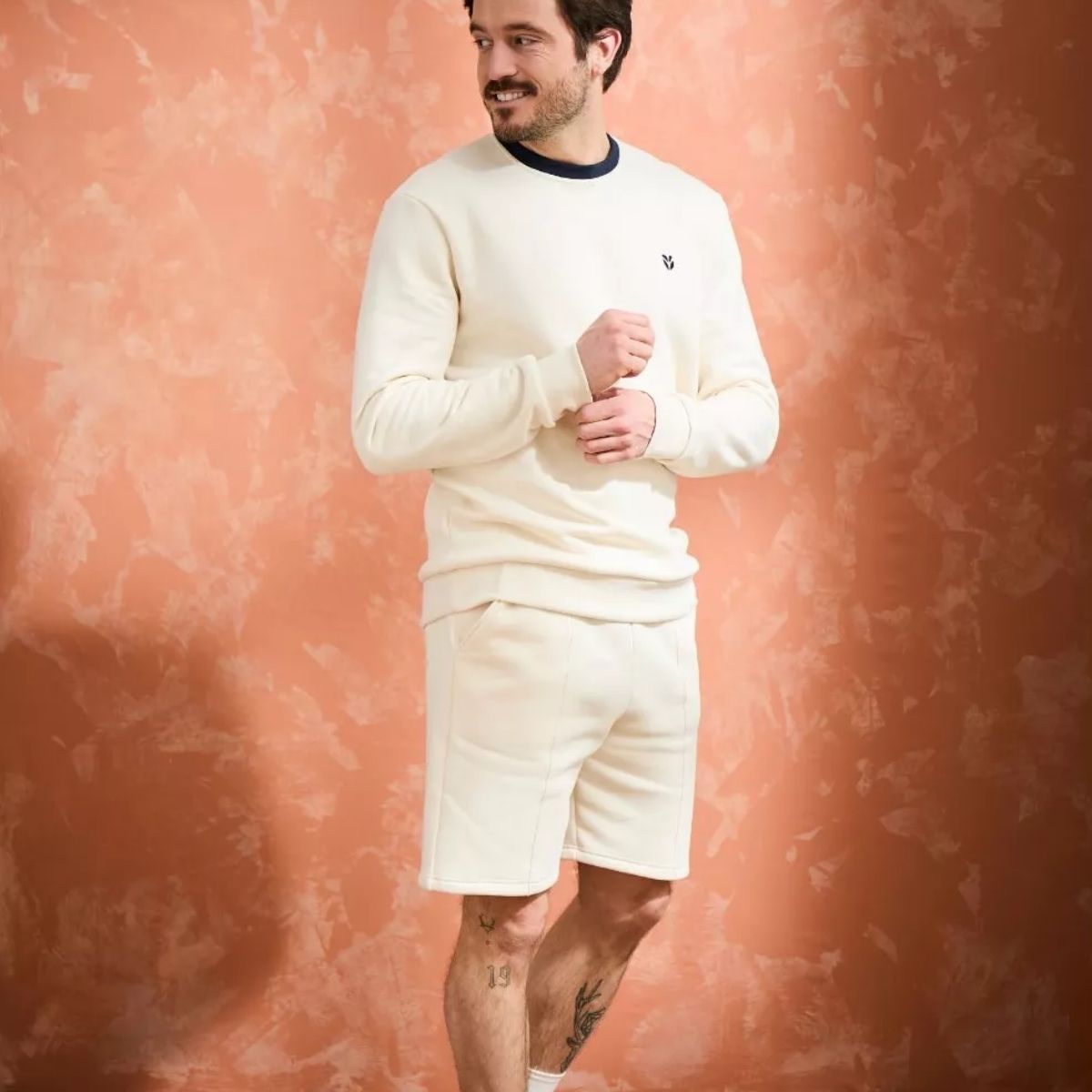 Short molleton Homme Ecru
