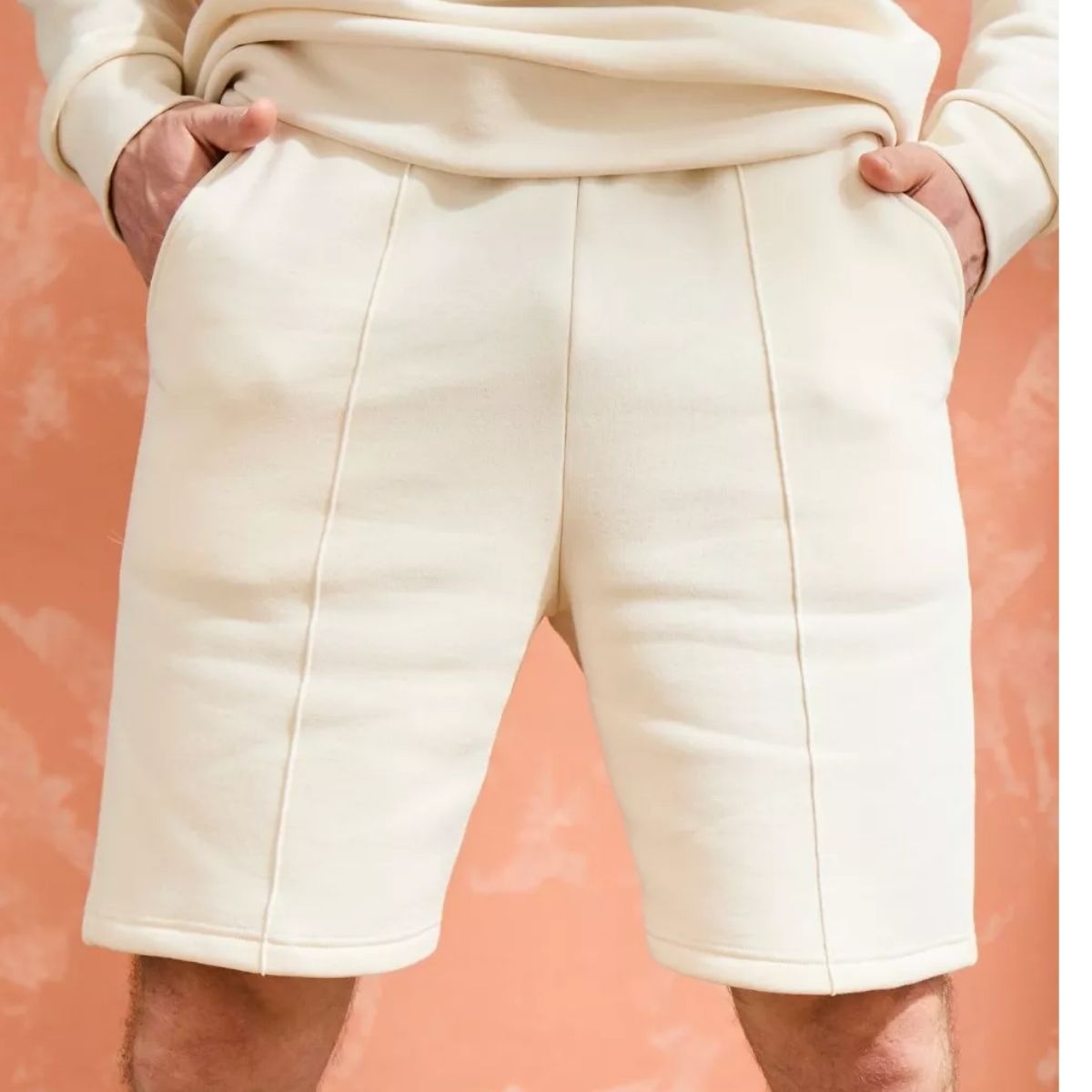 Short molleton Homme Ecru