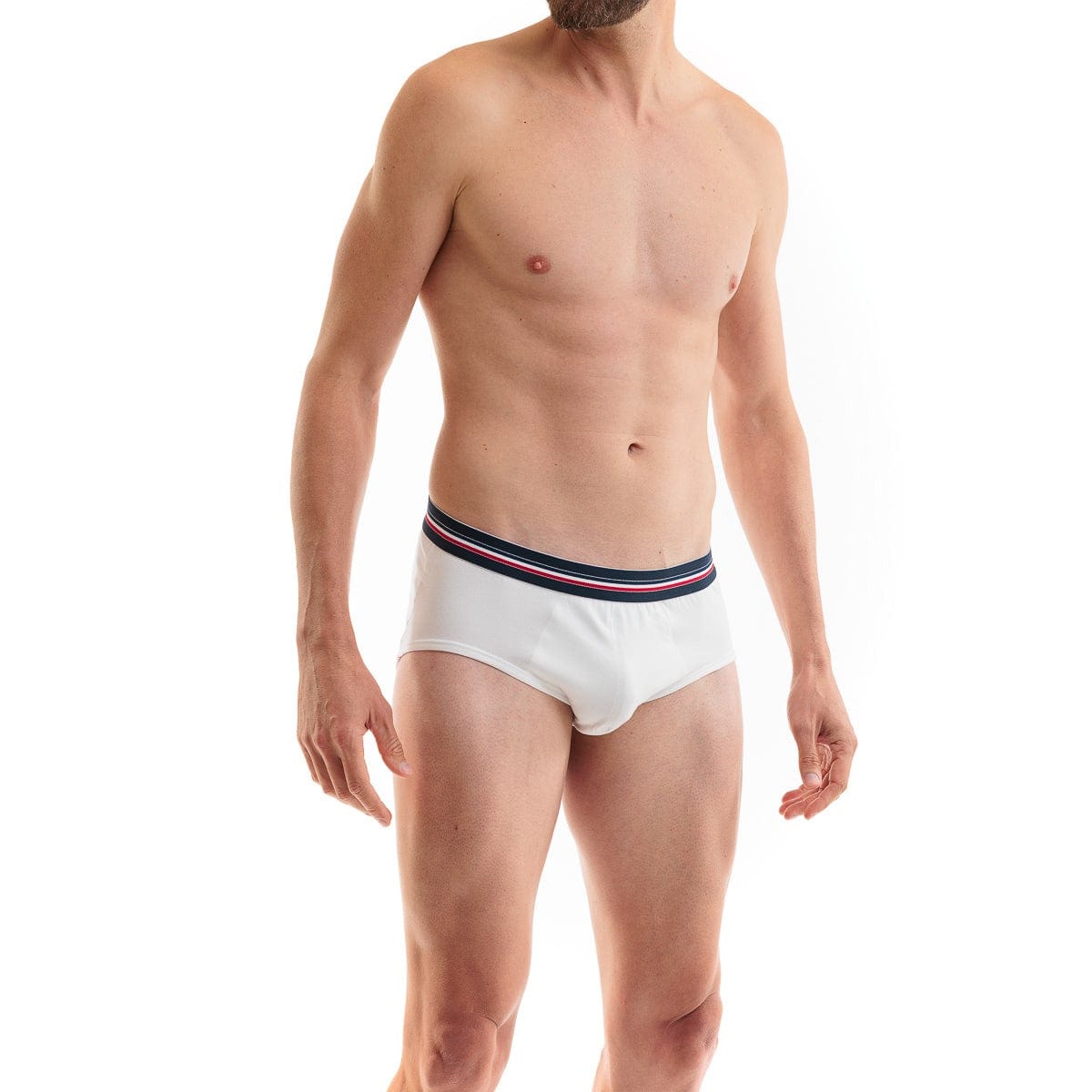 slip blanc pour homme en coton