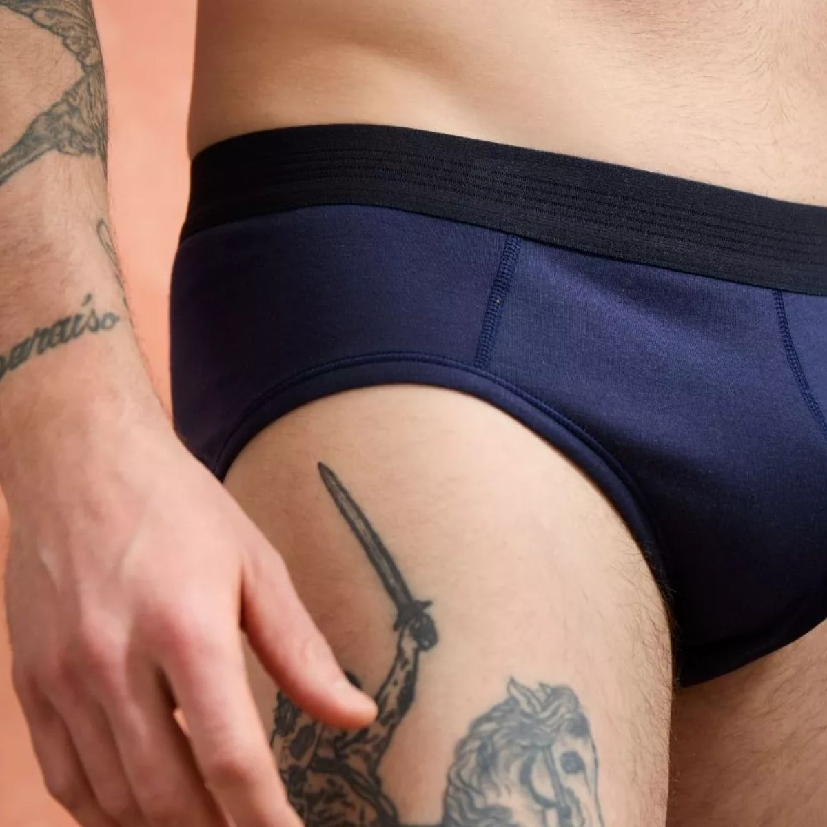 Slip homme coton modal Marine
