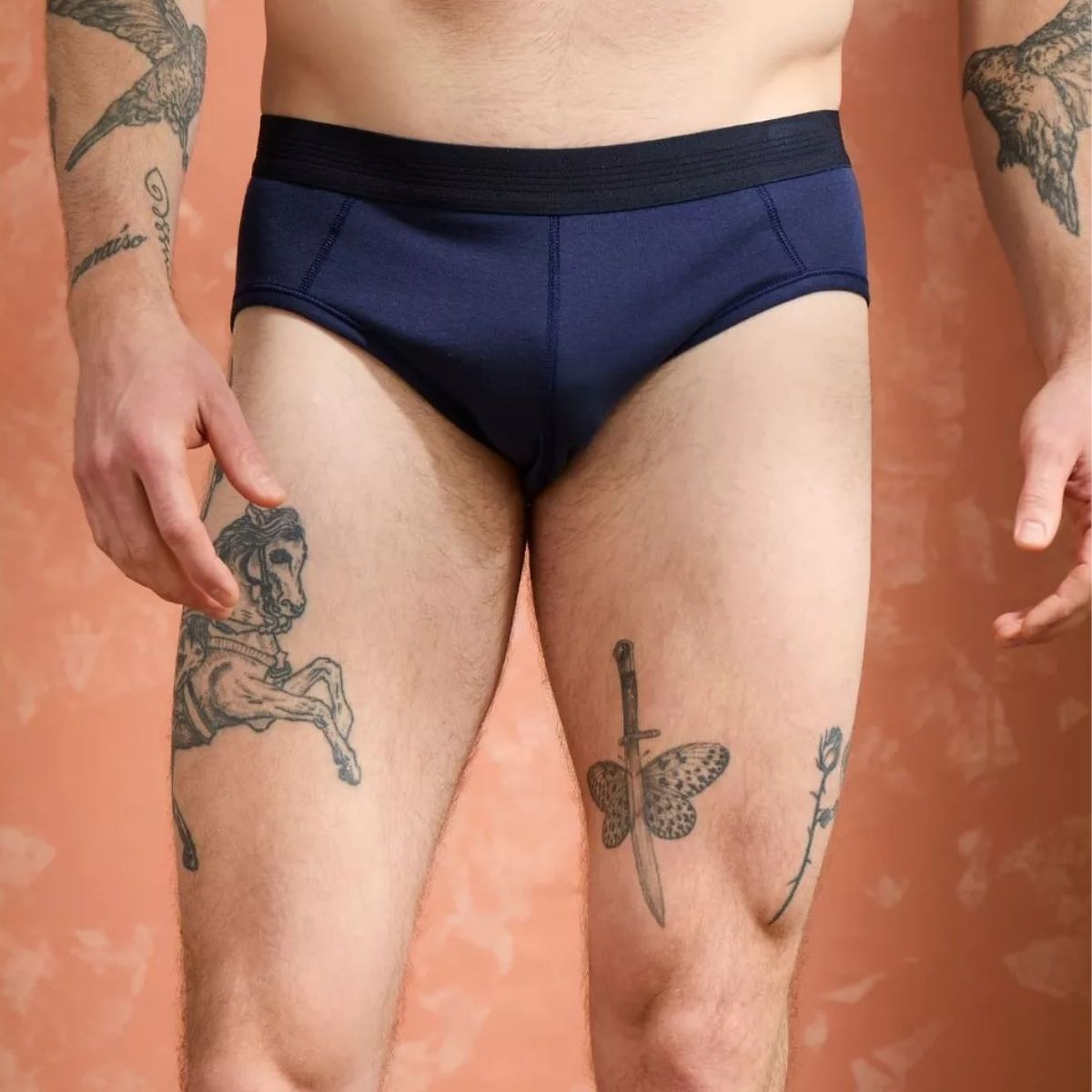 Slip homme coton modal Marine