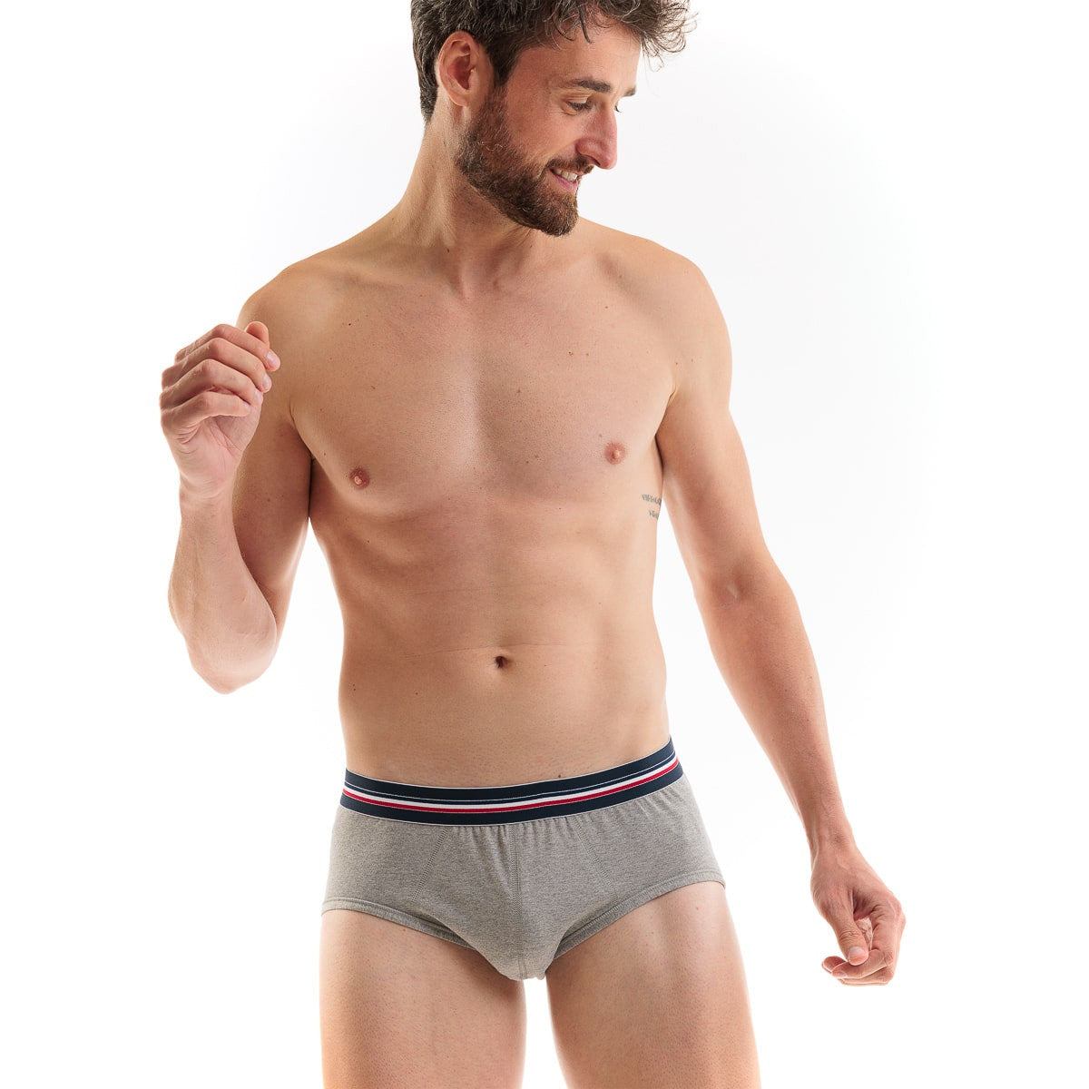 slip français gris pour homme en coton