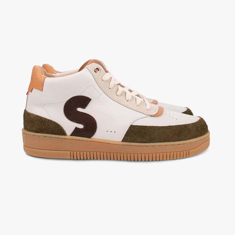 Basket française Sureau Crème Marron Kaki