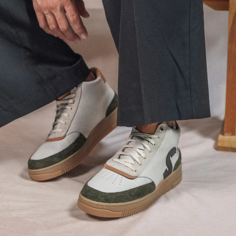 Basket française Sureau Crème Marron Kaki