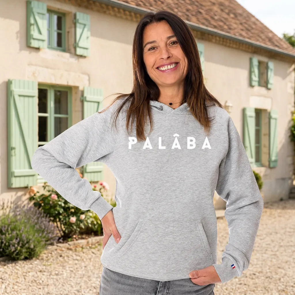 hoodie pour femme gris clair made in France en coton bio