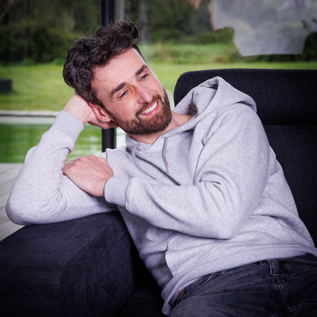 Sweat à capuche homme gris