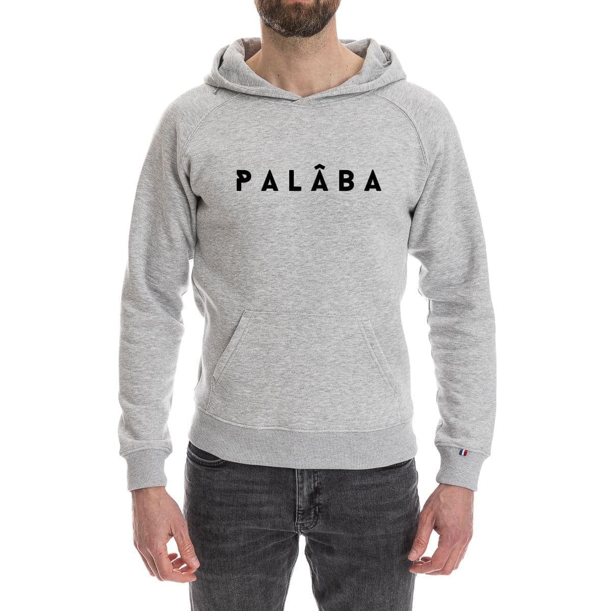 Sweat à capuche homme gris clair