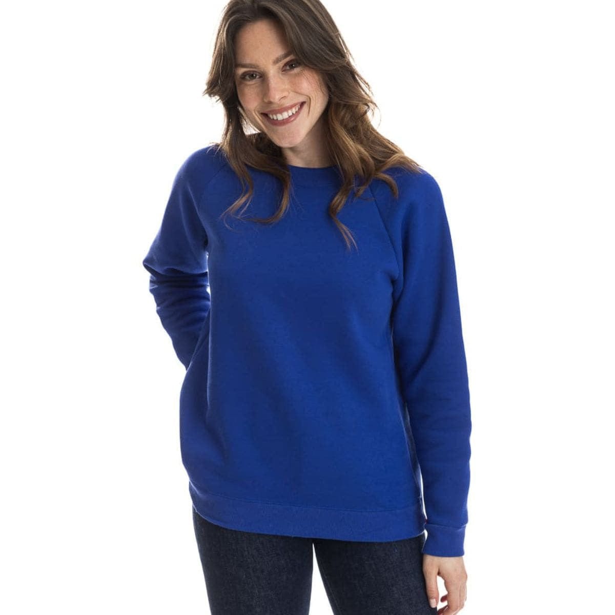 Sweat bleu électrique pour femme sans capuche