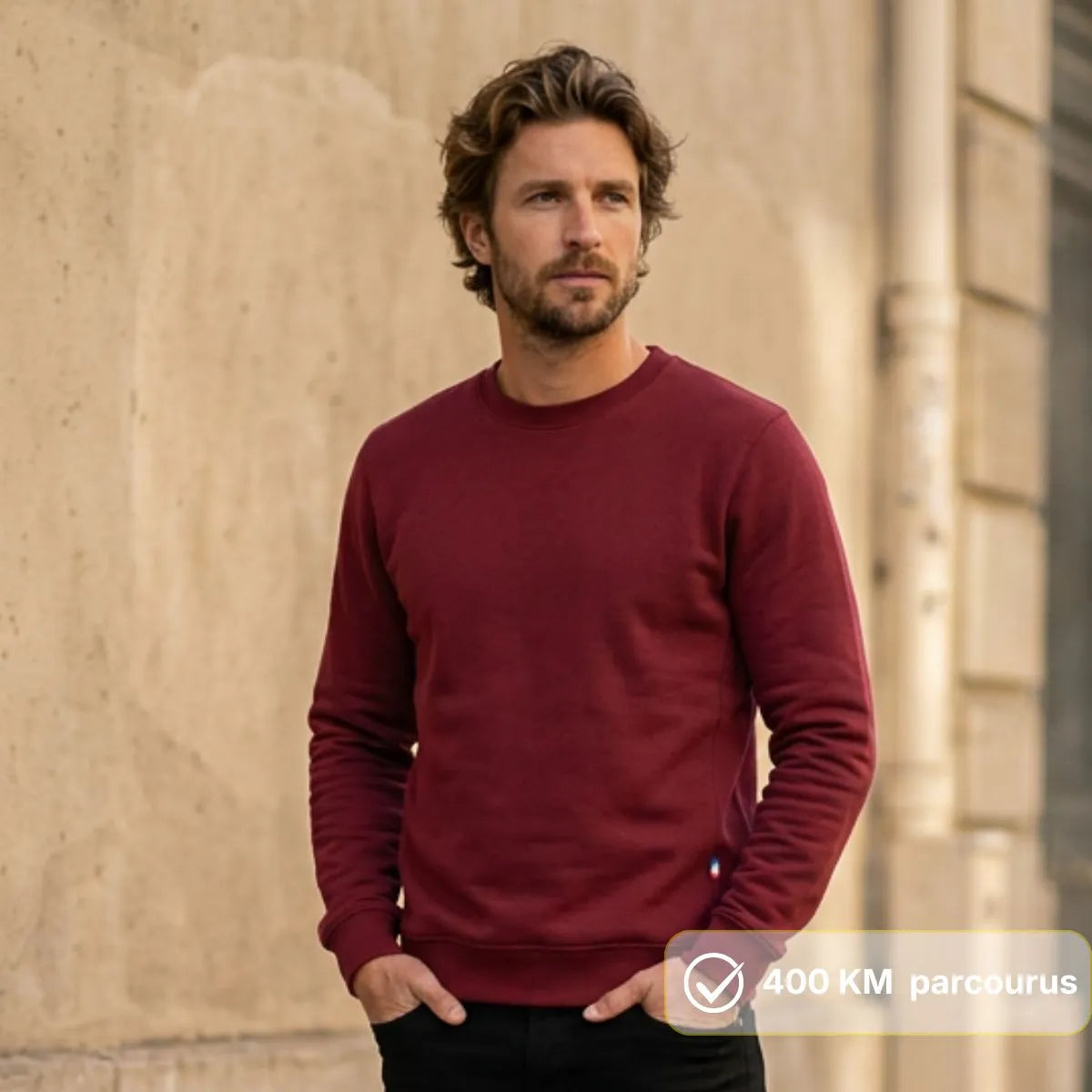 Sweat bordeaux homme
