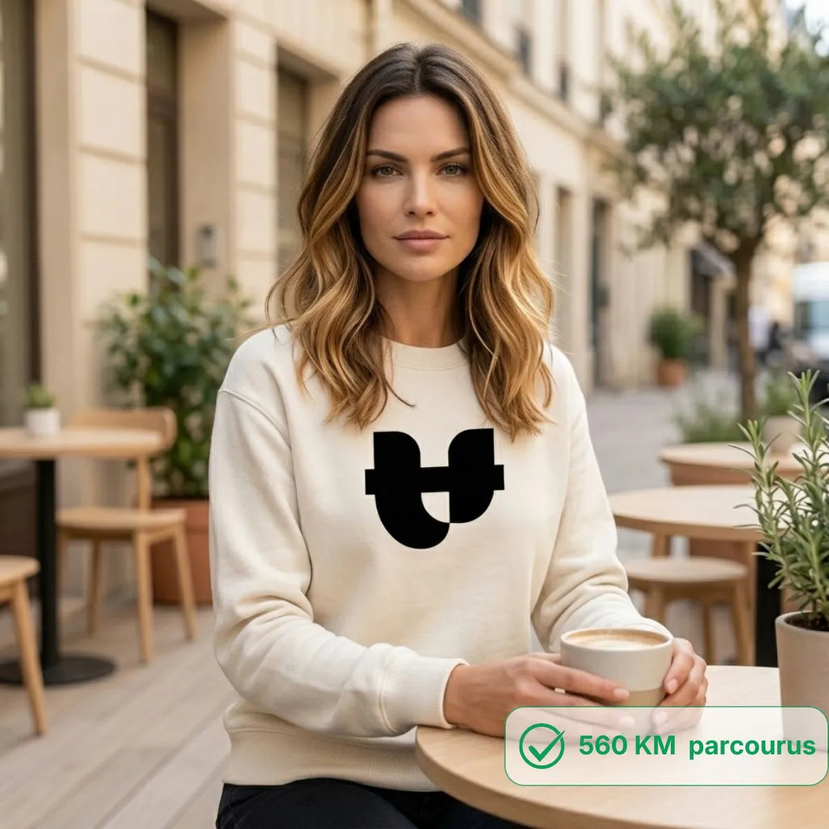 Sweat écru femme GRIFFE NOIR