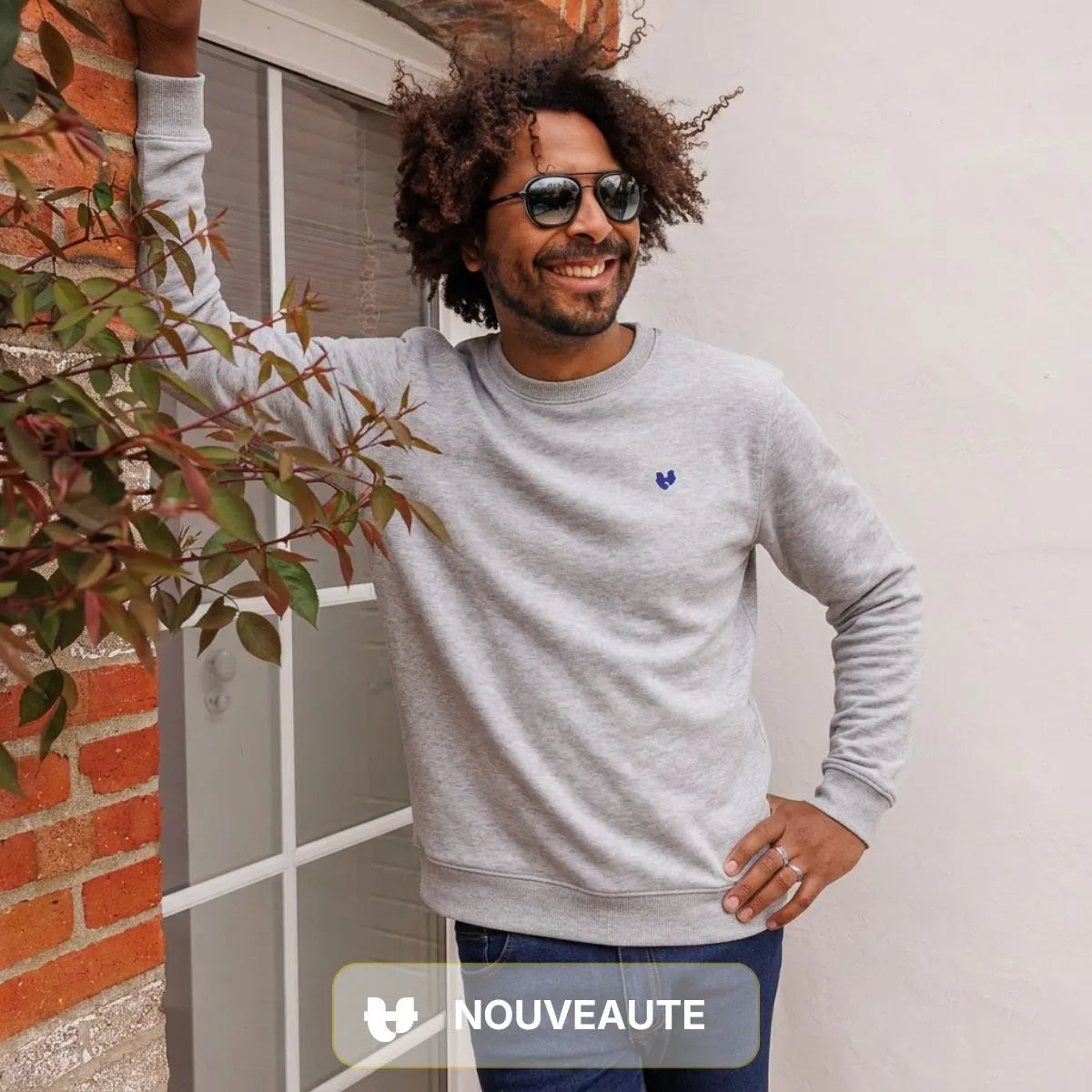 Sweat sans capuche gris homme COEUR