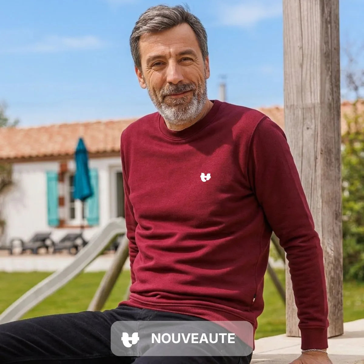 Sweat sans capuche Bordeaux COEUR