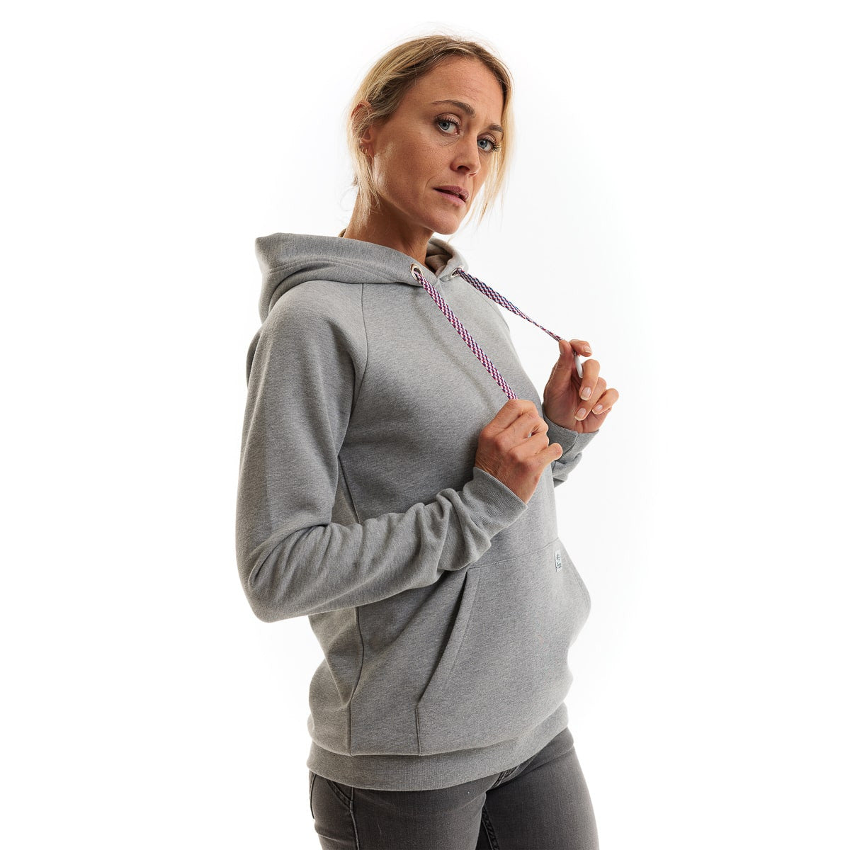 Sweat à capuche gris pour femme