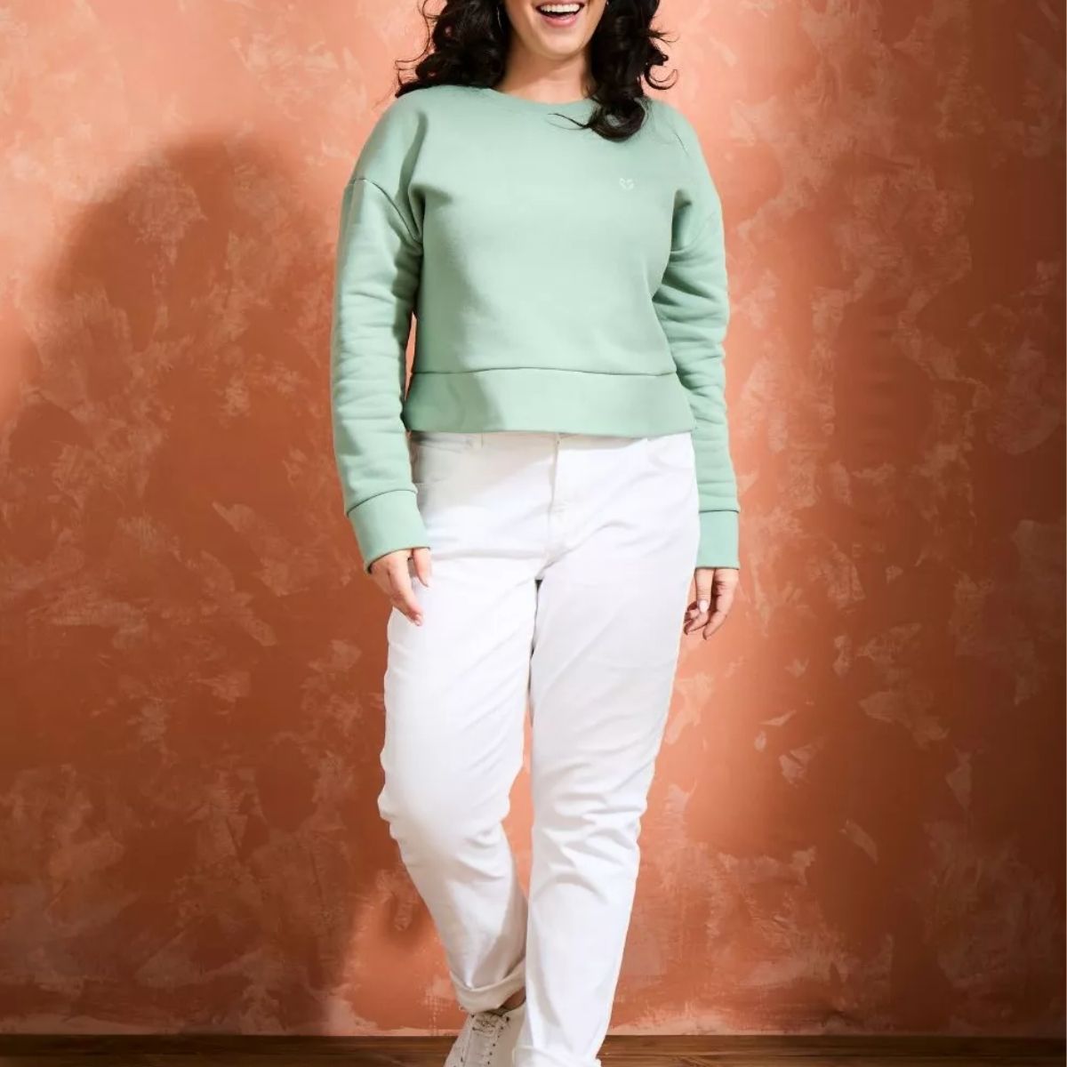 Sweat court femme vert