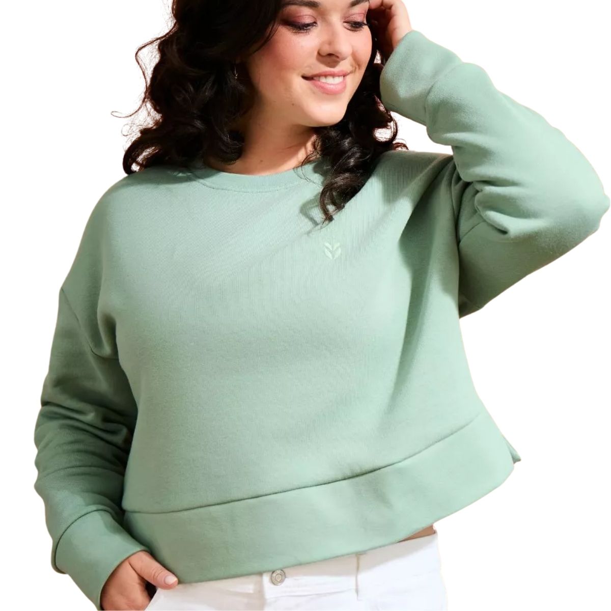 Sweat court femme vert