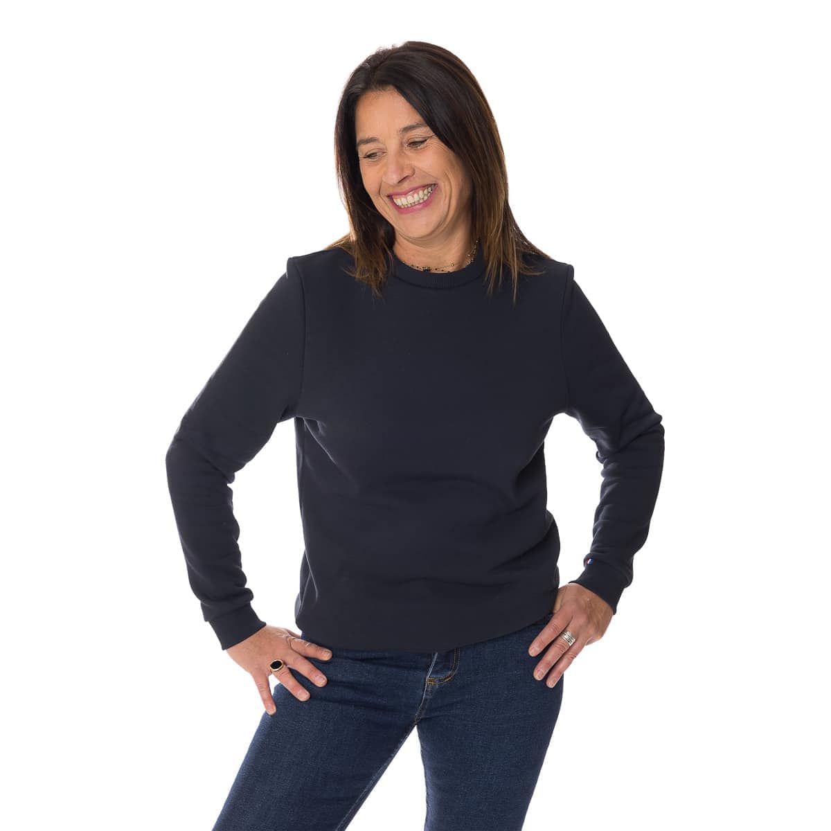 Sweat Bleu Marine sans capuche pour femme