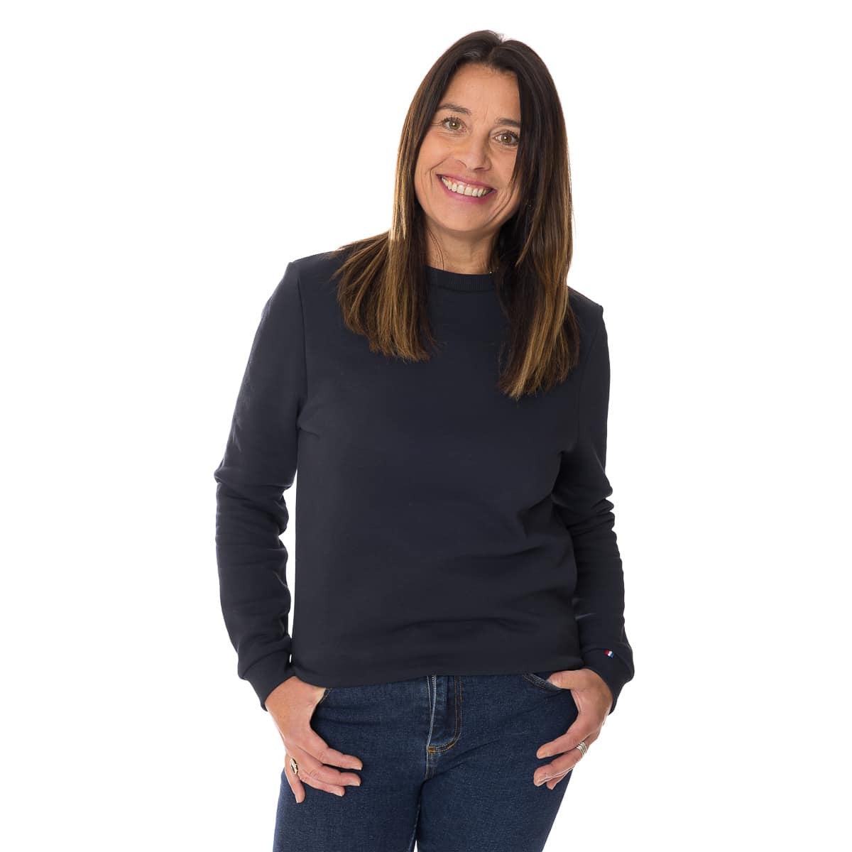 Sweat Bleu Marine sans capuche pour femme