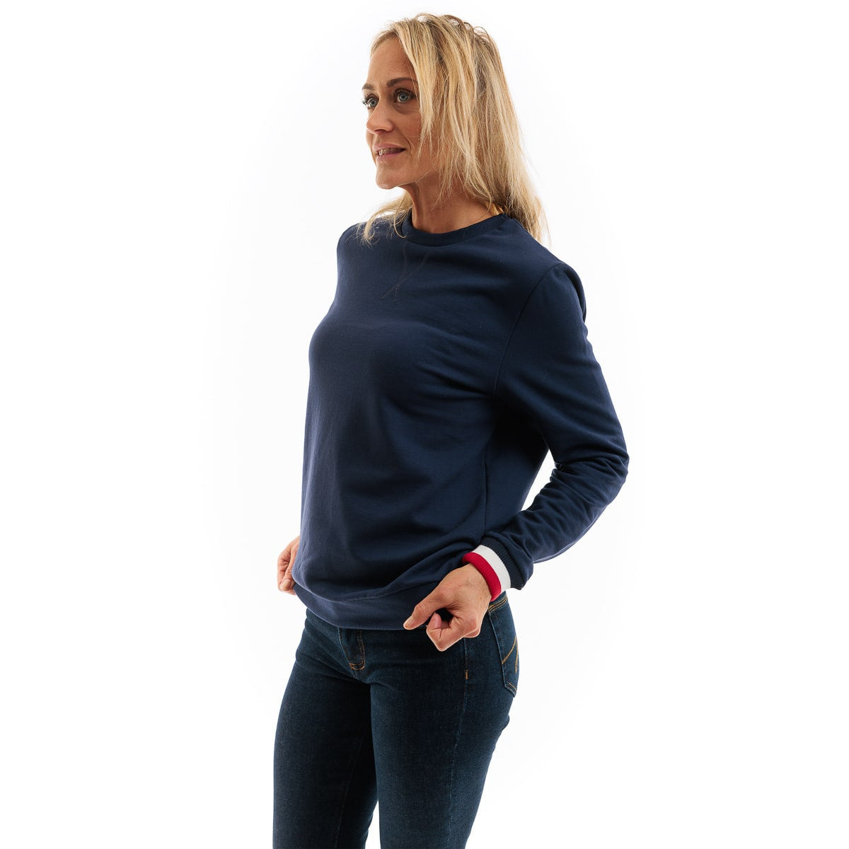 sweat pour femme pas cher sans capuche bleu marine