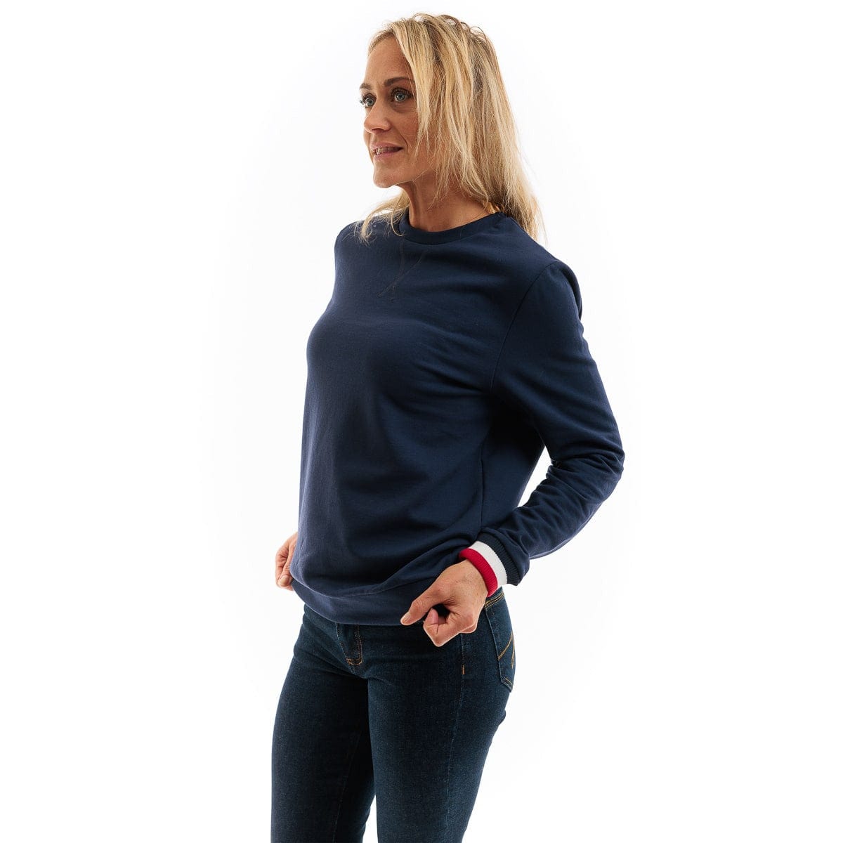 sweat pour femme pas cher sans capuche bleu marine