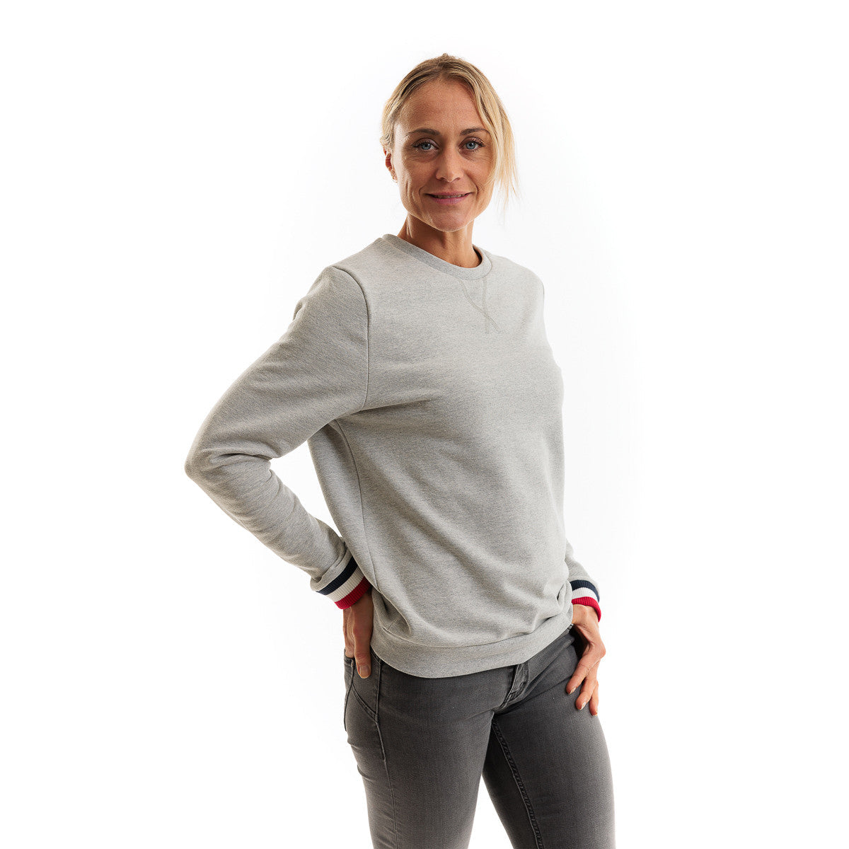 Sweat pas cher pour femme sans capuche Gris