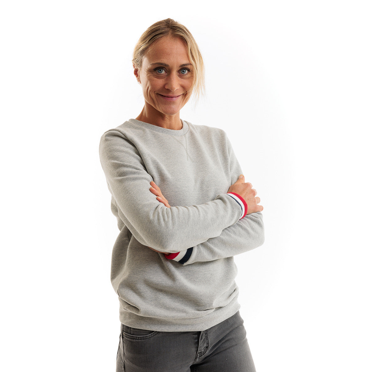 Sweat pas cher pour femme sans capuche Gris