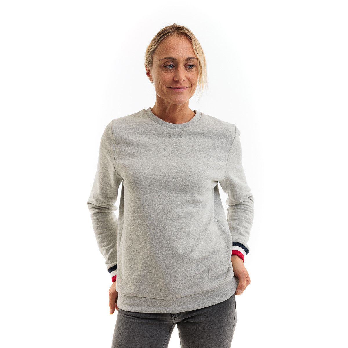Sweat pas cher pour femme sans capuche Gris