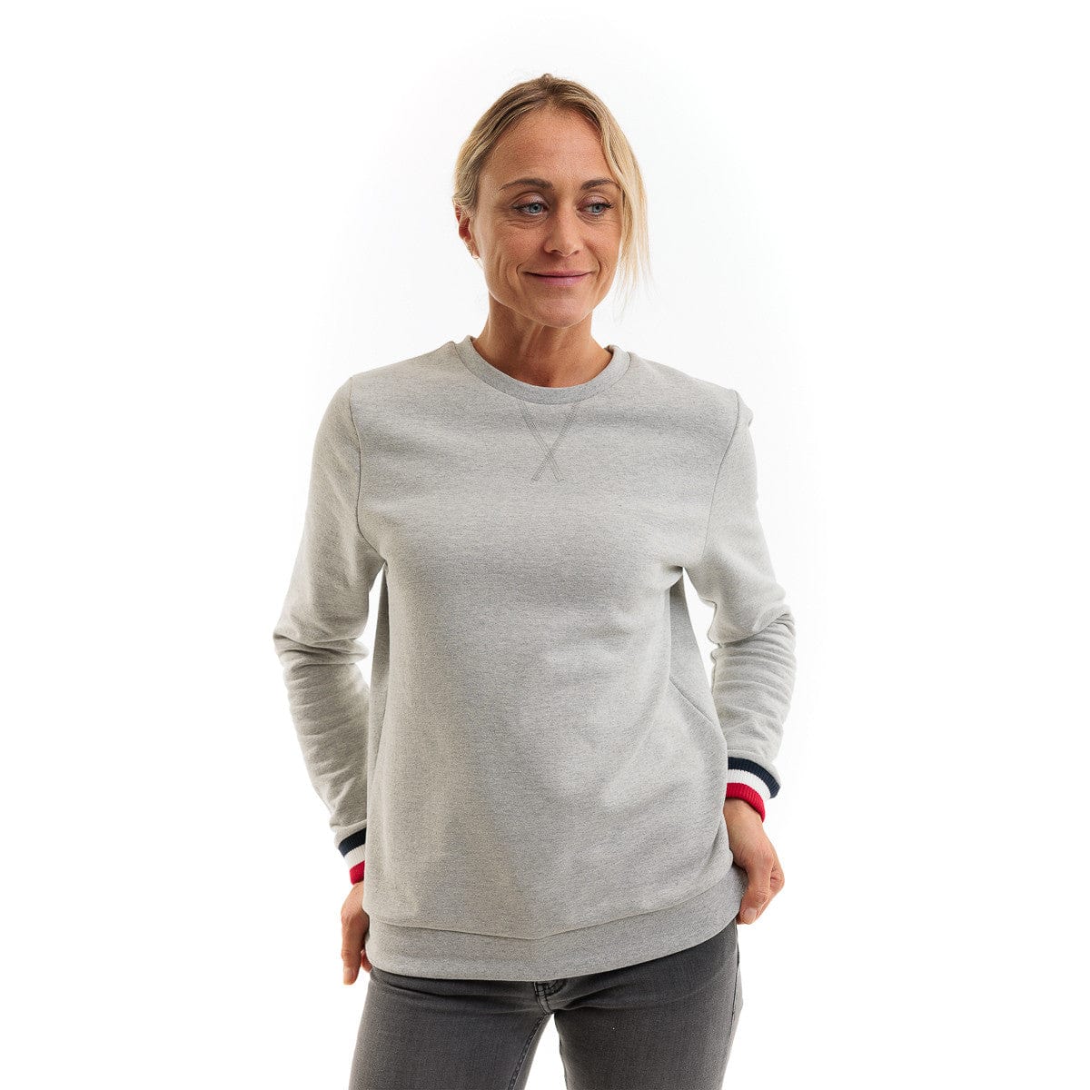 Sweat pas cher pour femme sans capuche Gris