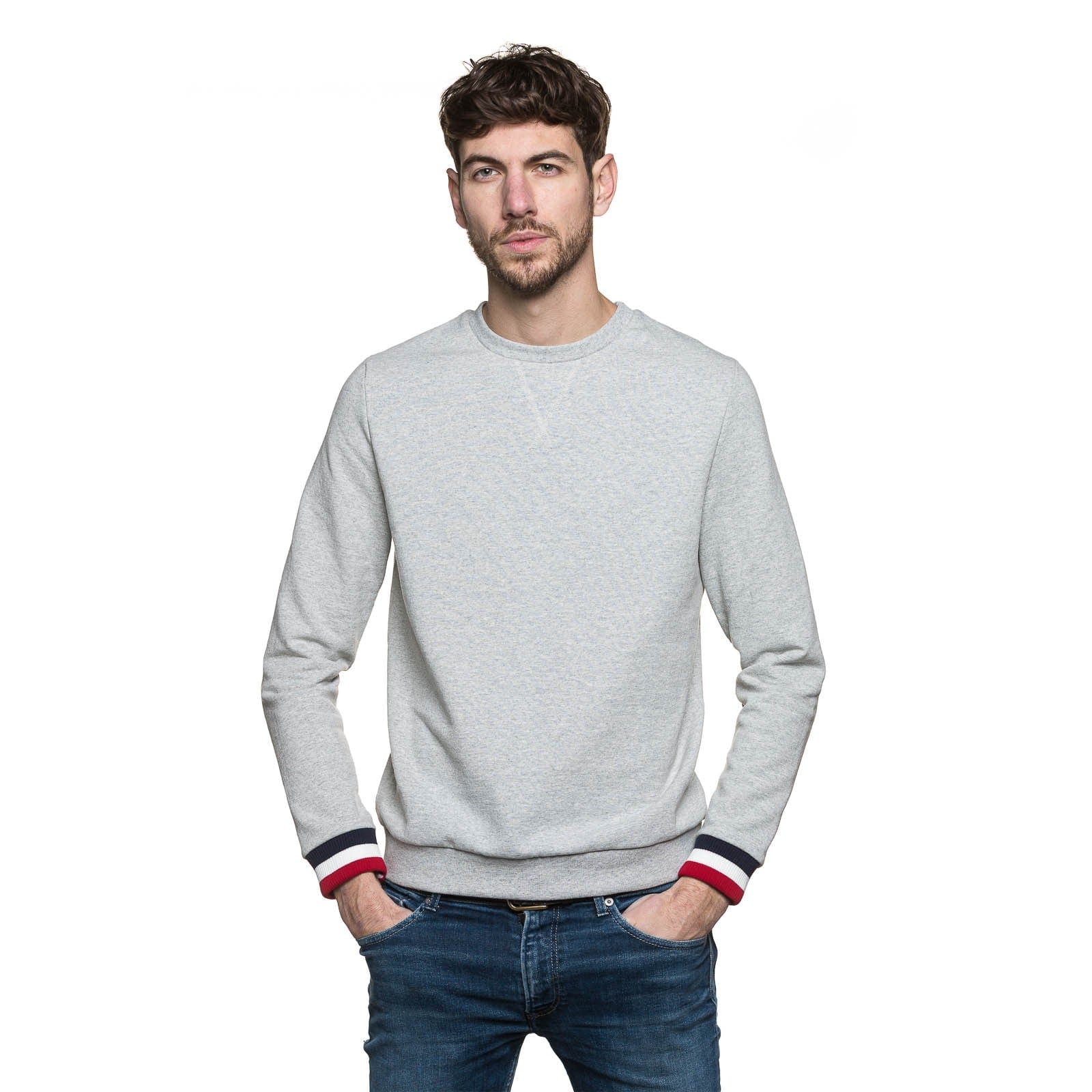 sweat français gris pour homme manche longue