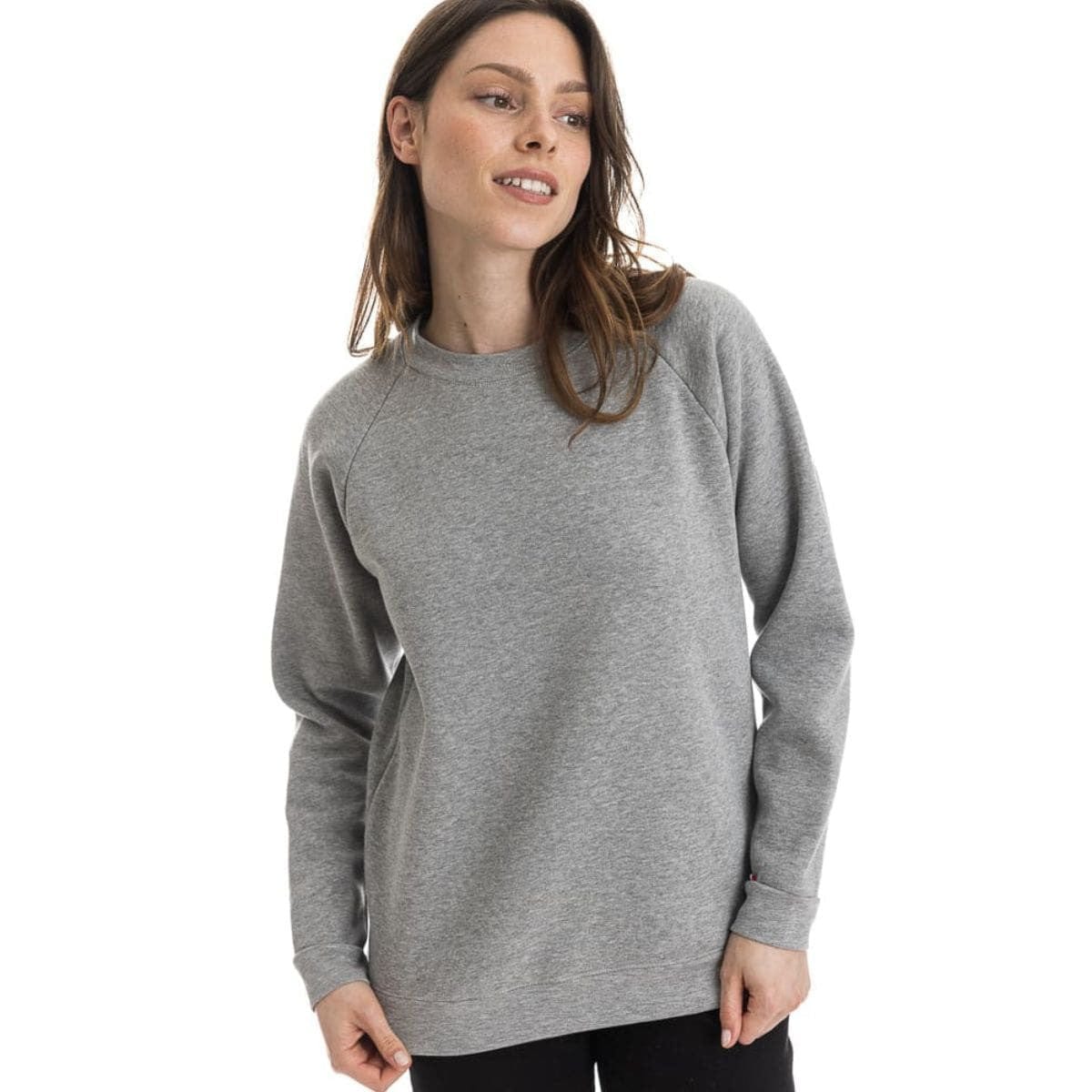 Sweat femme sans capuche gris uni