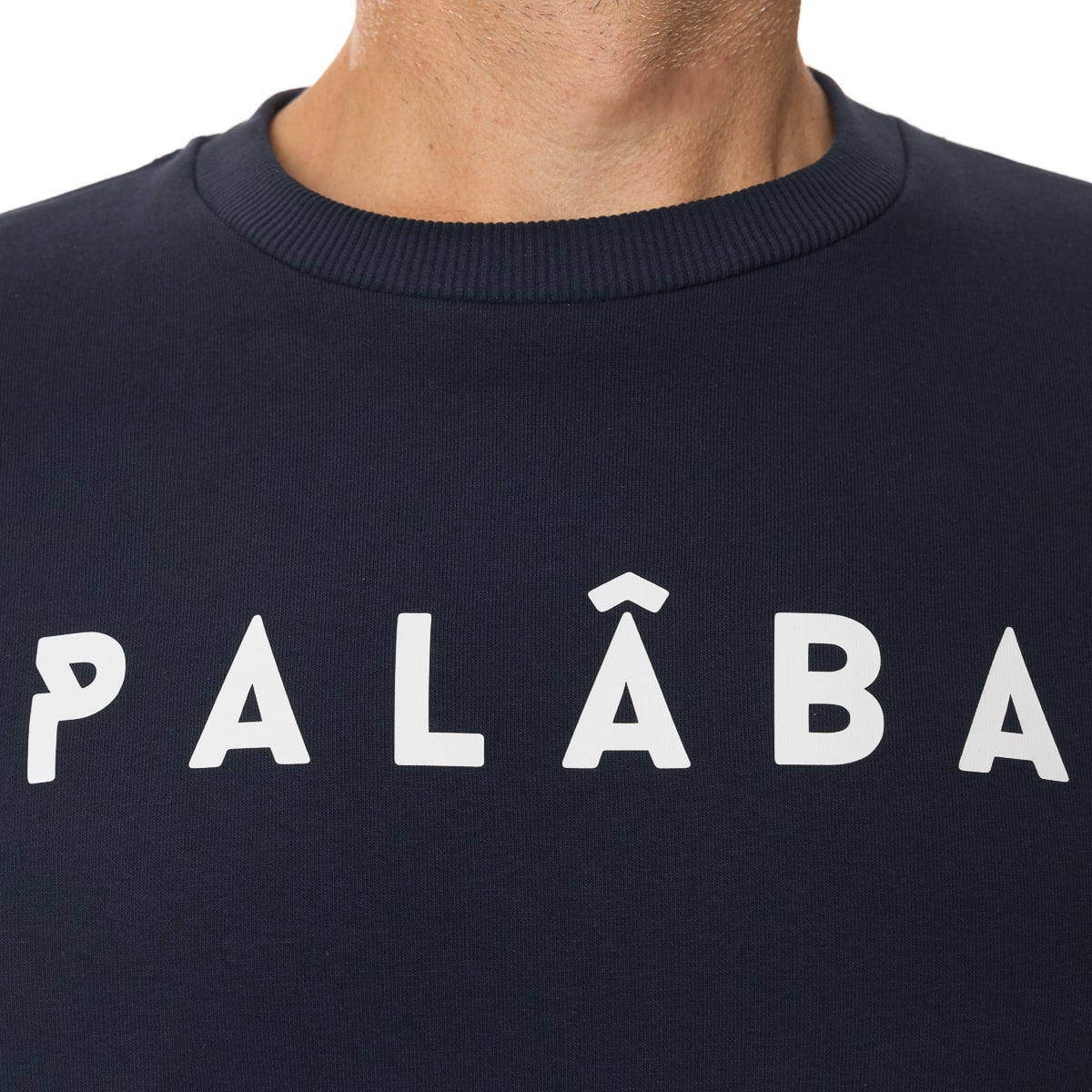 Sweat homme sans capuche bleu marine à col
