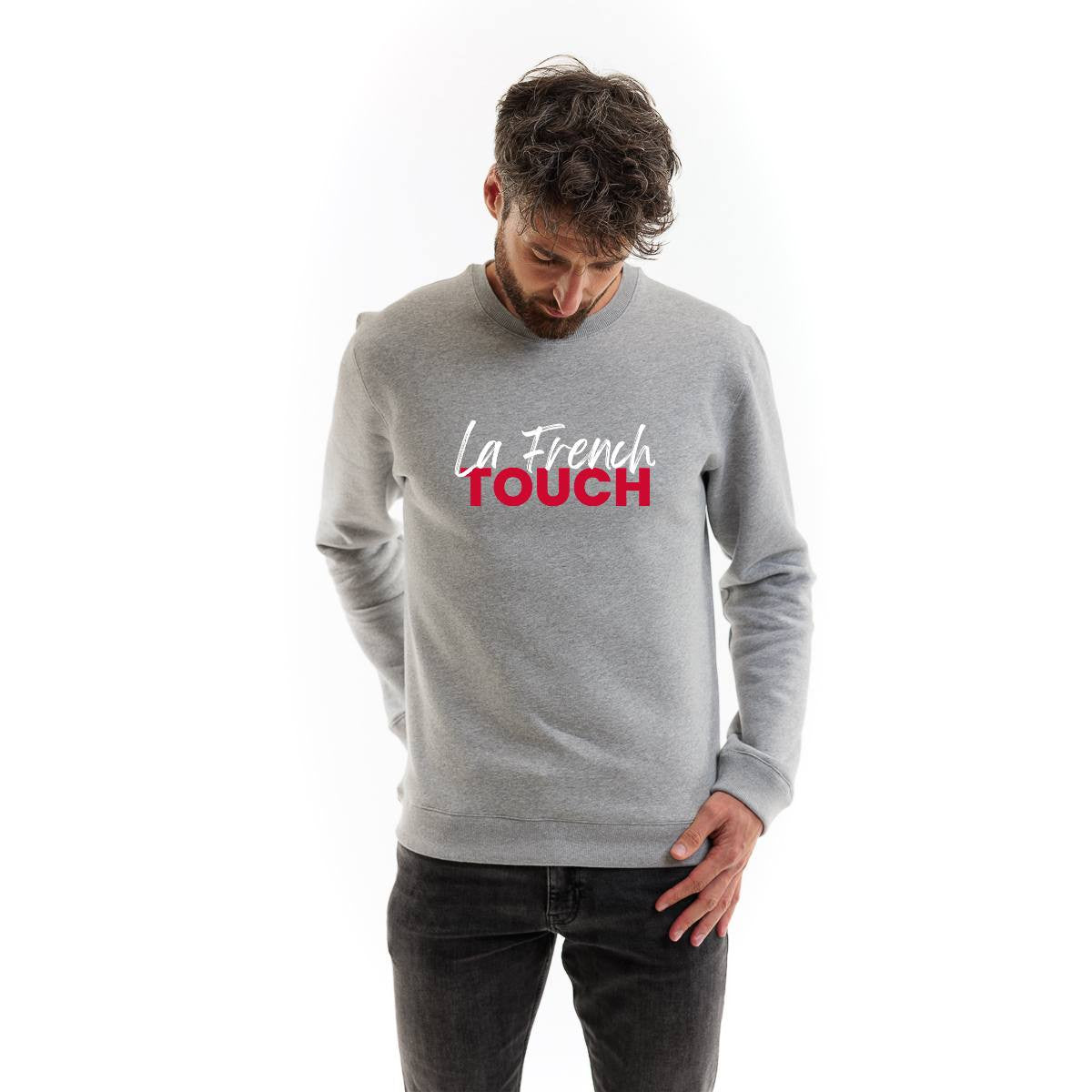 Sweat homme sans capuche gris