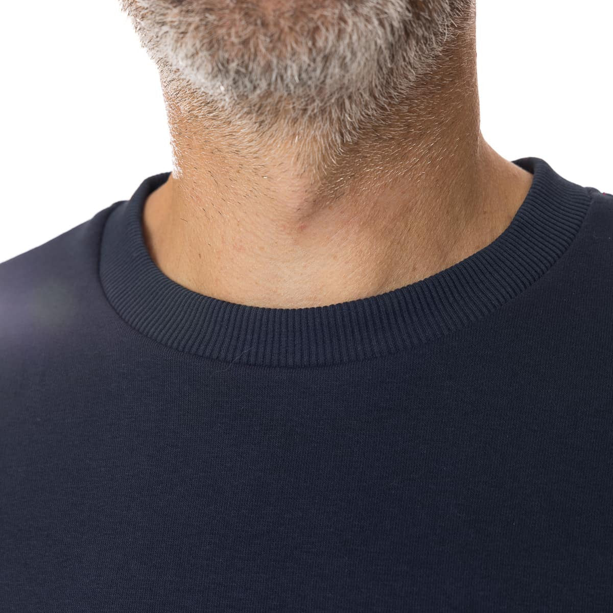 Sweat homme sans capuche bleu marine en coton