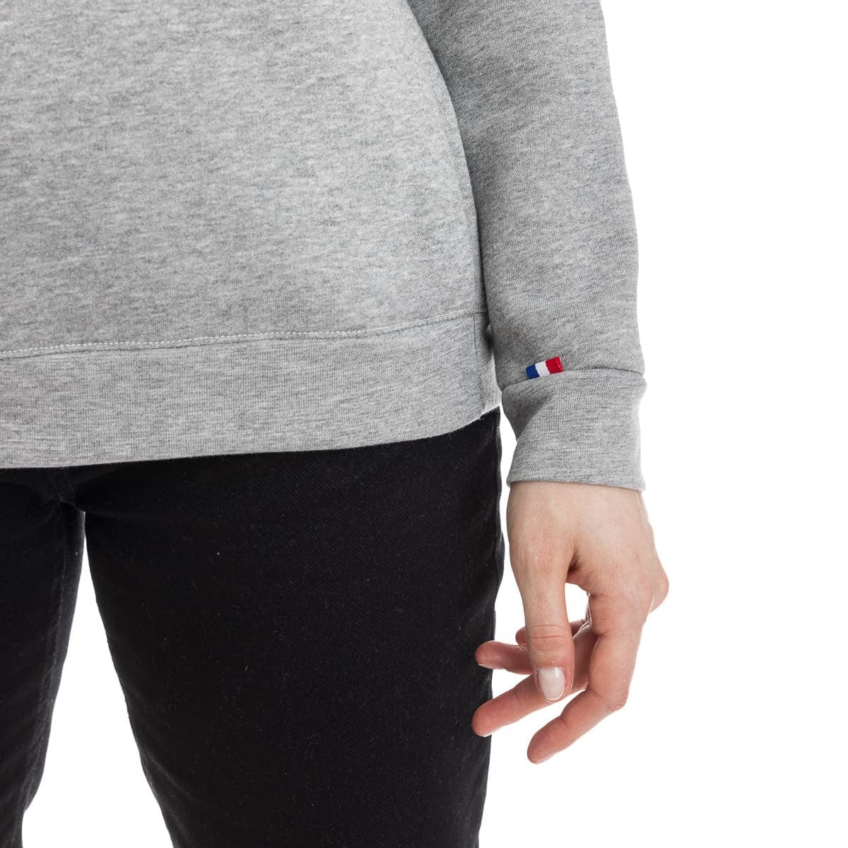 Sweat femme sans capuche gris en coton