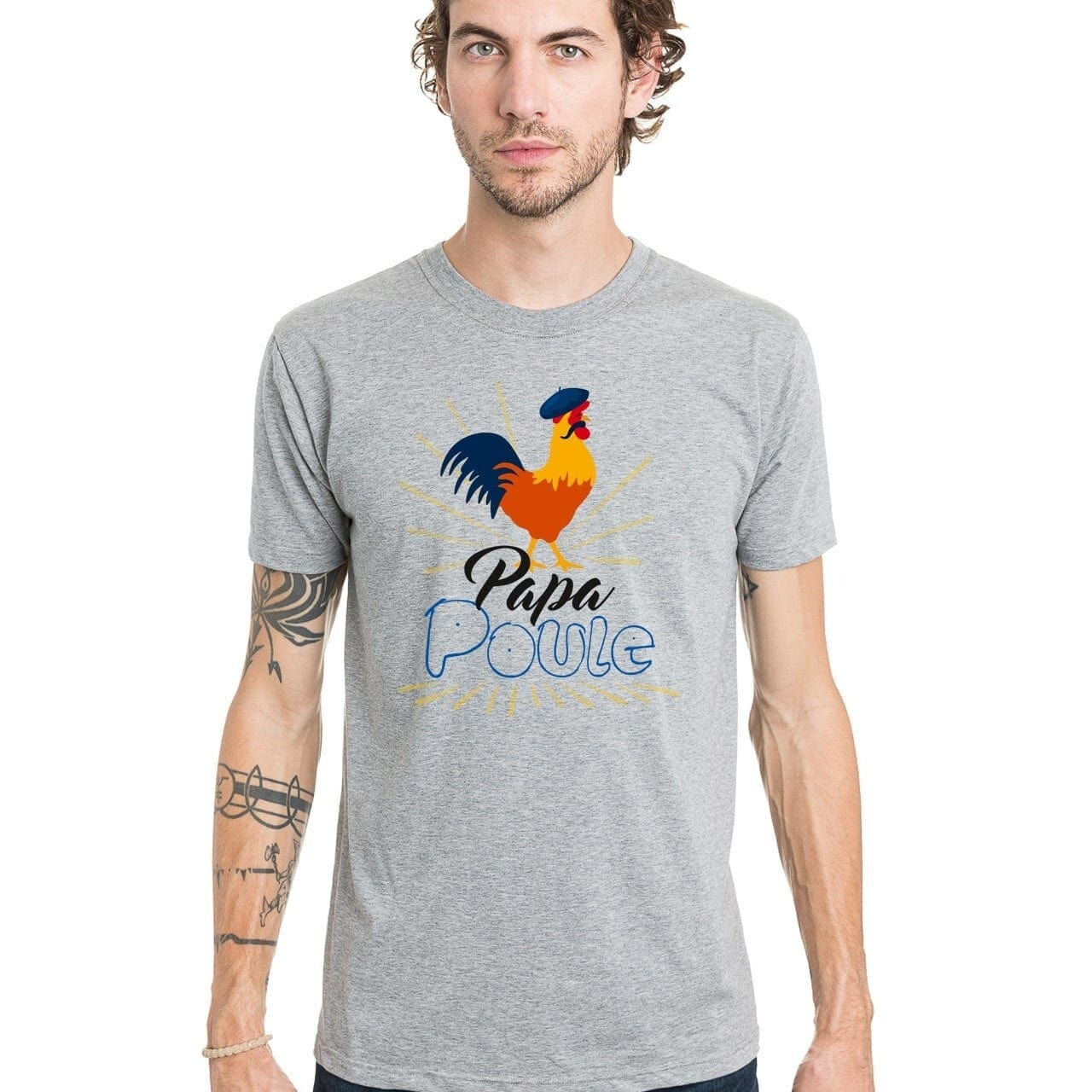 T-shirt blanc | Papa poule - XS / Gris