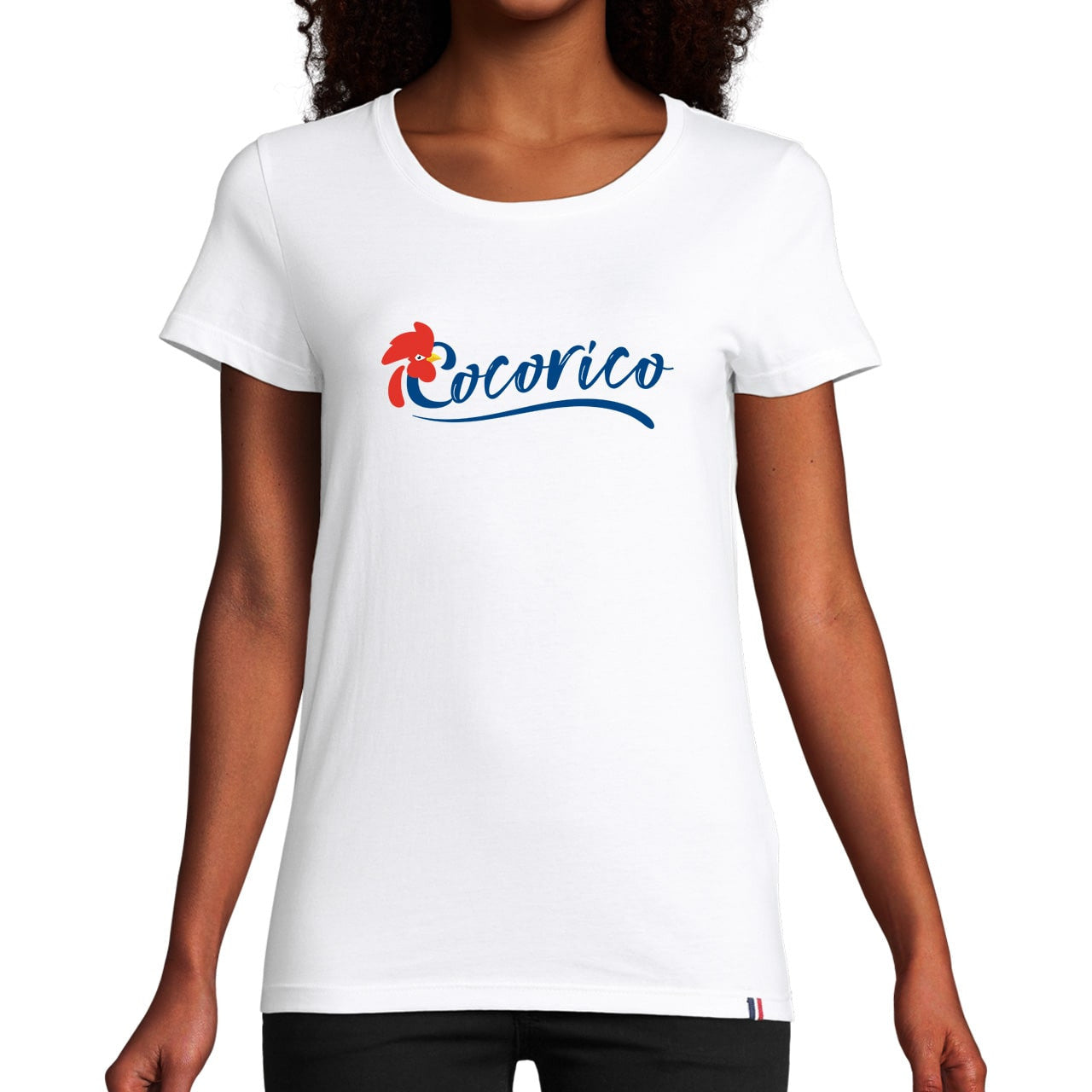 T-shirt blanc pour femme Cocorico