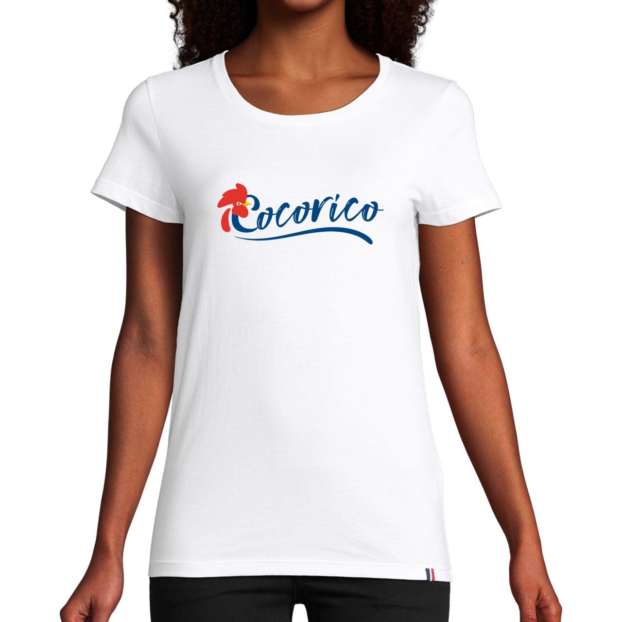 T-shirt blanc pour femme Cocorico
