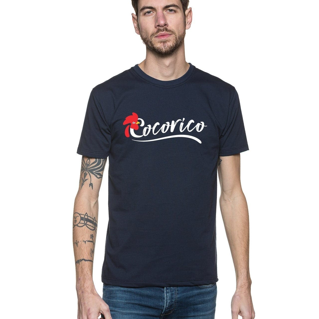 T-shirt cocorico à manche courte en coton bio et col rond