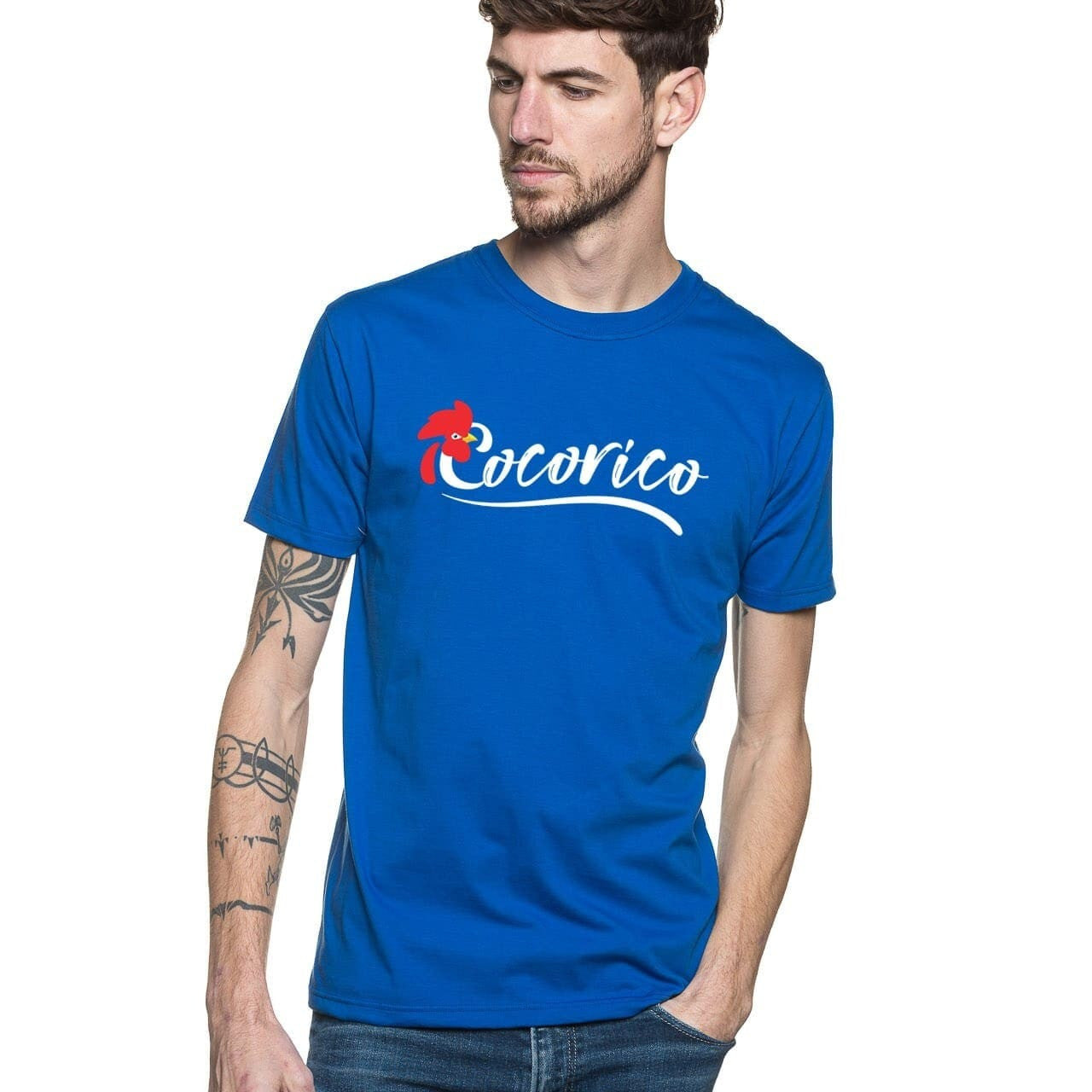 T-shirt cocorico à manche courte en coton bio et col rond