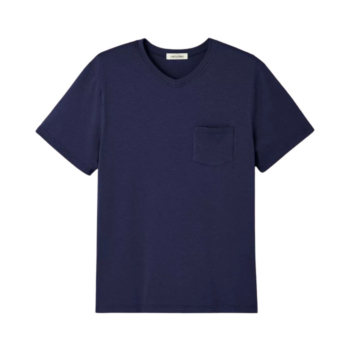 T-shirt Col V à poche Homme Marine