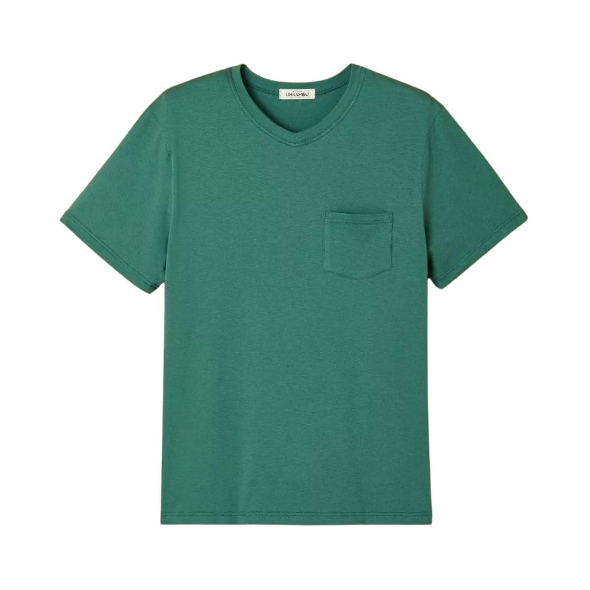 T-shirt Col V à poche Homme Vert