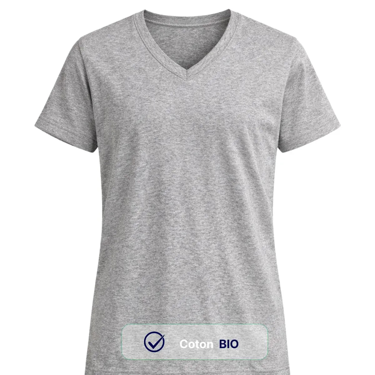 T shirt col V gris femme | PALABA TEMP
