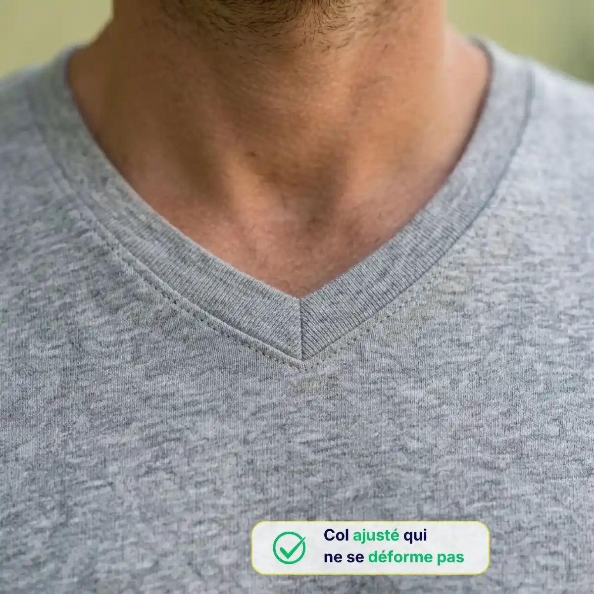 T-shirt col V Homme | Gris